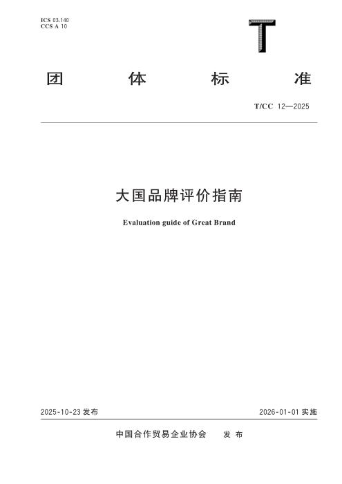 T/CC 12-2025 大国品牌评价指南