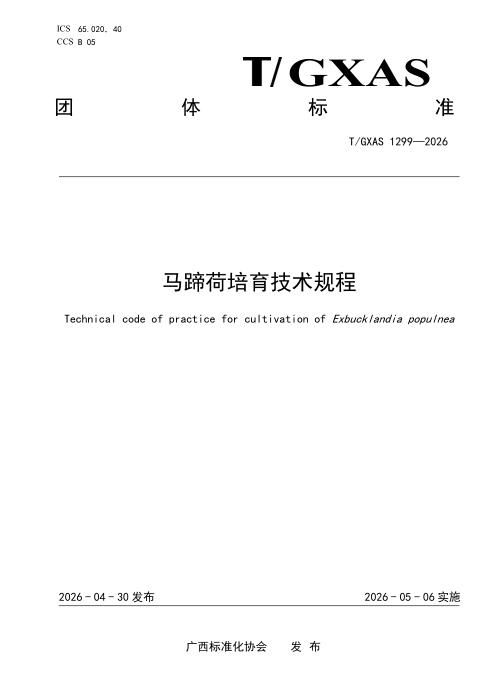 T/GXAS 1299-2026 马蹄荷培育技术规程