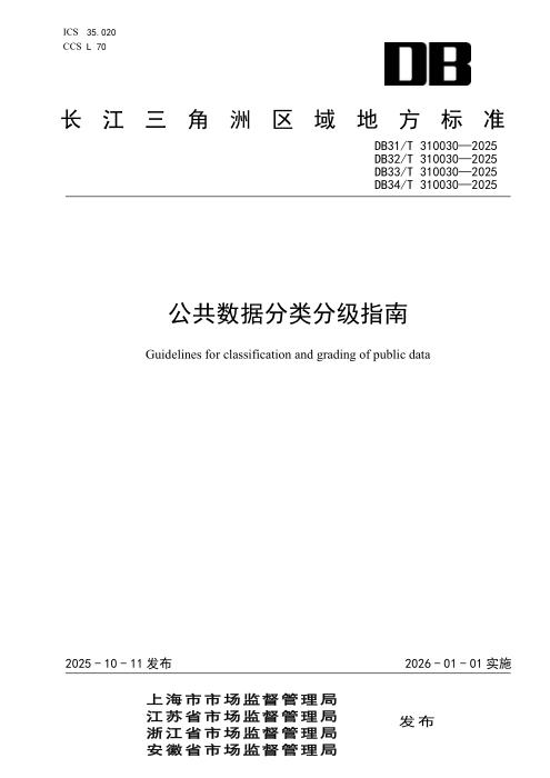 DB31/T 310030-2025 公共数据分类分级指南