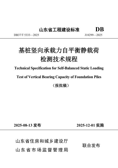 DB37/T 5333-2025 基桩竖向承载力自平衡静载荷检测技术规程