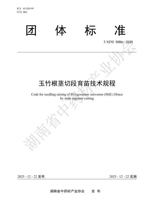 T/XZYC 0086-2025 玉竹根茎切段育苗技术规程