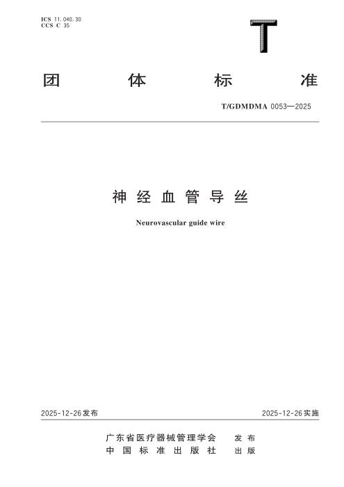 T/GDMDMA 0053-2025 神经血管导丝