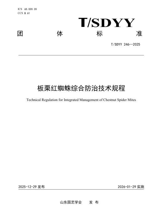 T/SDYY 246-2025 板栗红蜘蛛综合防治技术规程