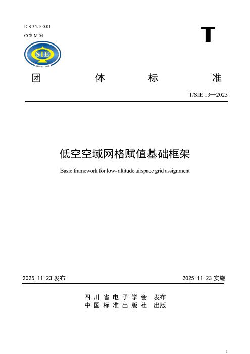 T/SIE 13-2025 低空空域网格赋值基础框架