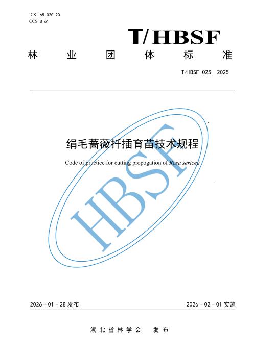 T/HBSF 025-2025 绢毛蔷薇扦插育苗技术规程