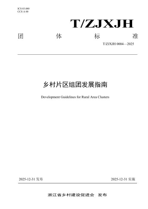 T/ZJXJH 0004-2025 乡村片区组团发展指南